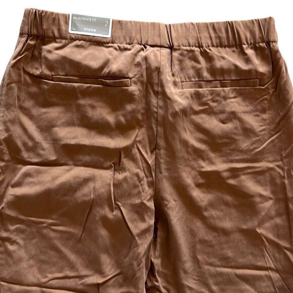 Chicos Brown Skimmer Trouser Pants Ultimate Fit Size 2 12 New - Picture 4 of 7